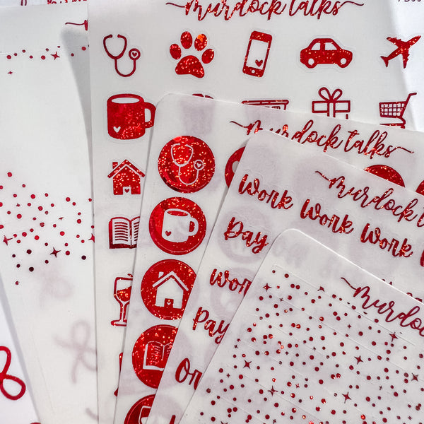 Red Glitter Foil