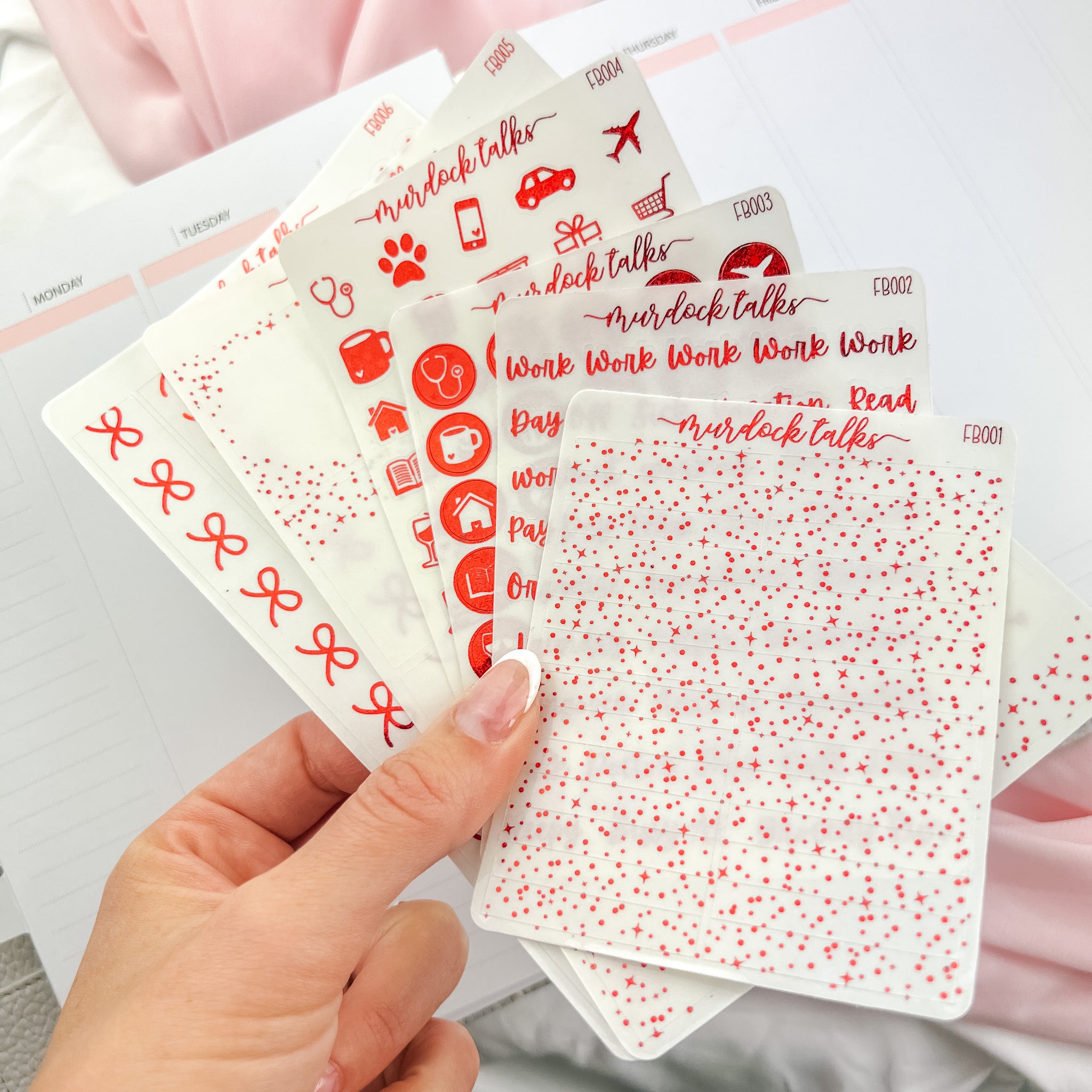 Red Glitter Foil