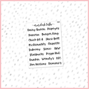 Fast Food Script Sampler || FOIL