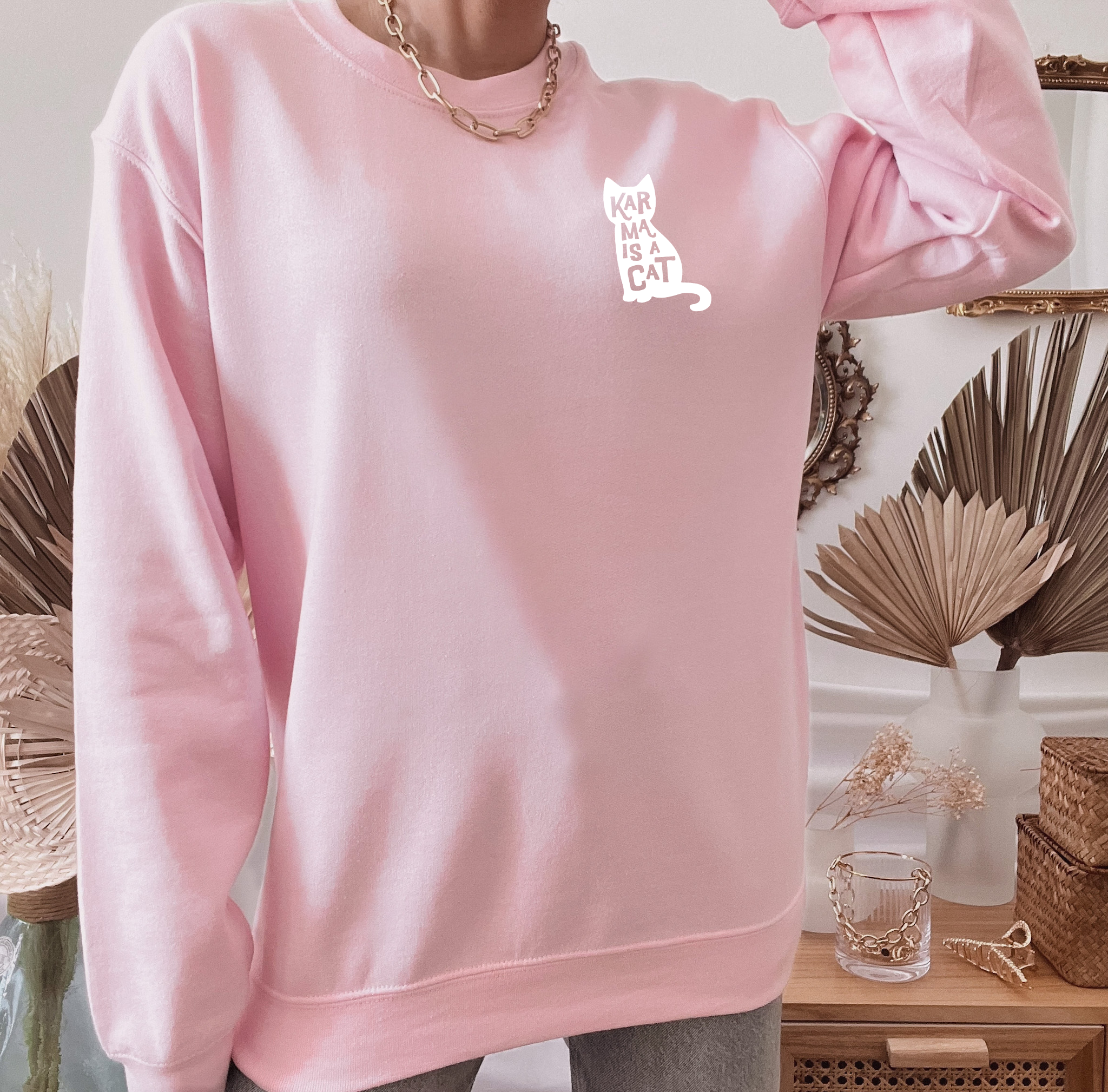 Karma is a Cat || Unisex Crew Neck Sweater