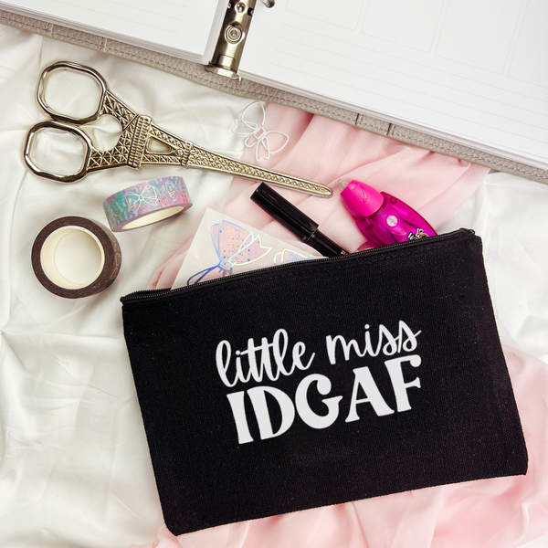 Little Miss IDGAF || Canvas Pouch