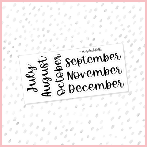 Months - July to December || FOIL