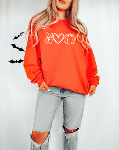 Peace Love Pumpkin || Unisex Crew Neck Sweater